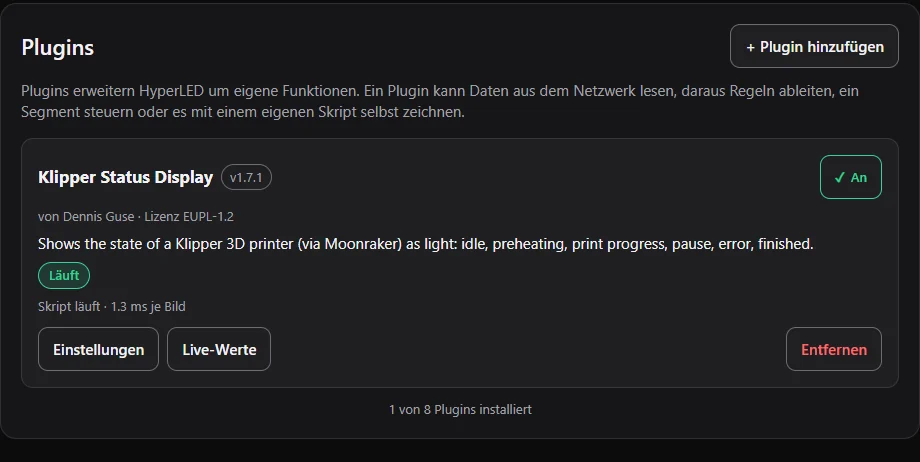 Die Plugin-Liste